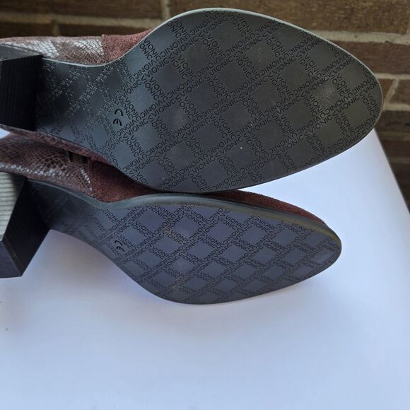 Vionic Suede Ankle Booties 322 Anne Java  Brown 10 NEW Snake Zip - Picture 6 of 16